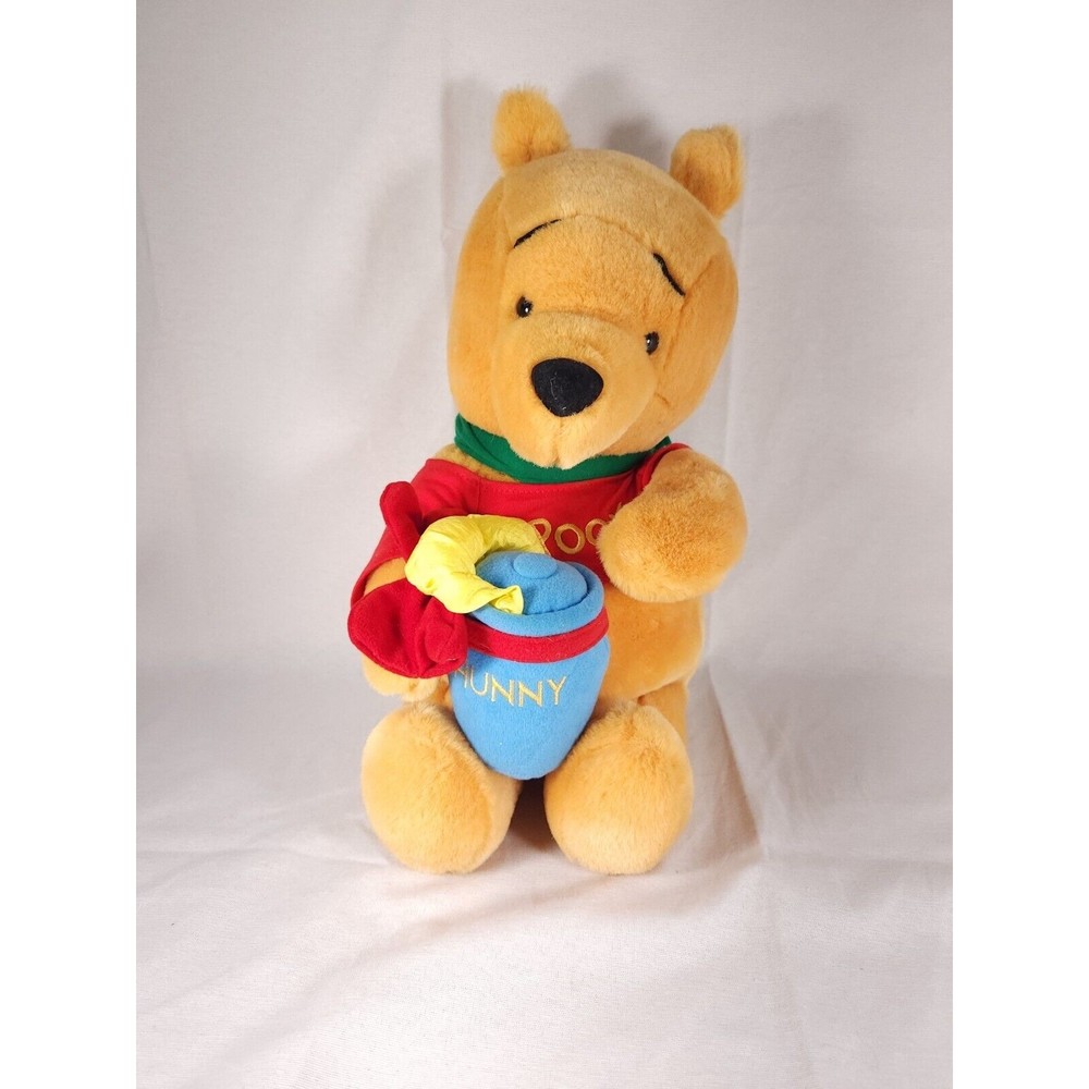 Vintage Disney Winnie the Pooh Christmas 16” Plush Stuffed toy scarf honey bells